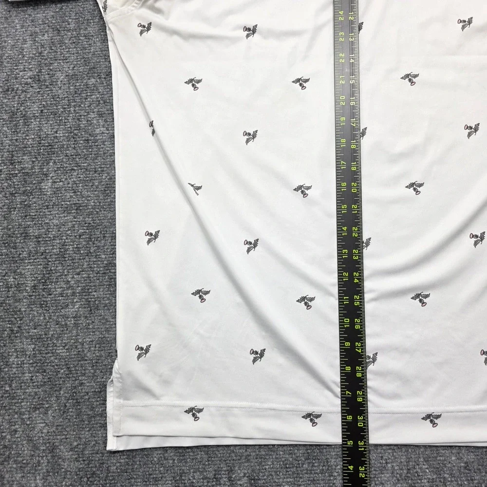 FootJoy Men's Medium ProDry Thistle‎ Print Golf White Polo Shirt Short Sleeve